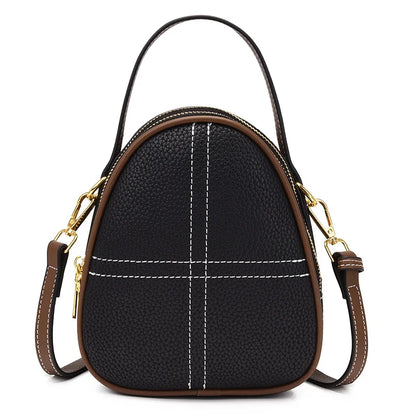 3 Layers Large Capacity Genuine Leather Handbag Mobile Phone Bag and purse Solid Color Cow Leather Women Shoulder Crossbody Bags