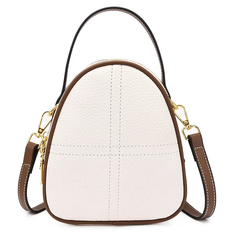 3 Layers Large Capacity Genuine Leather Handbag Mobile Phone Bag and purse Solid Color Cow Leather Women Shoulder Crossbody Bags