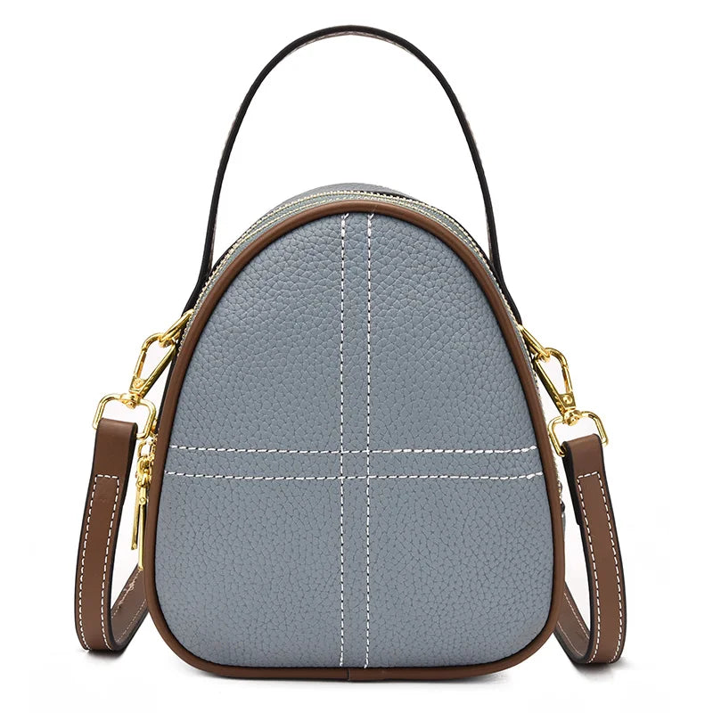 3 Layers Large Capacity Genuine Leather Handbag Mobile Phone Bag and purse Solid Color Cow Leather Women Shoulder Crossbody Bags