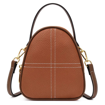 3 Layers Large Capacity Genuine Leather Handbag Mobile Phone Bag and purse Solid Color Cow Leather Women Shoulder Crossbody Bags