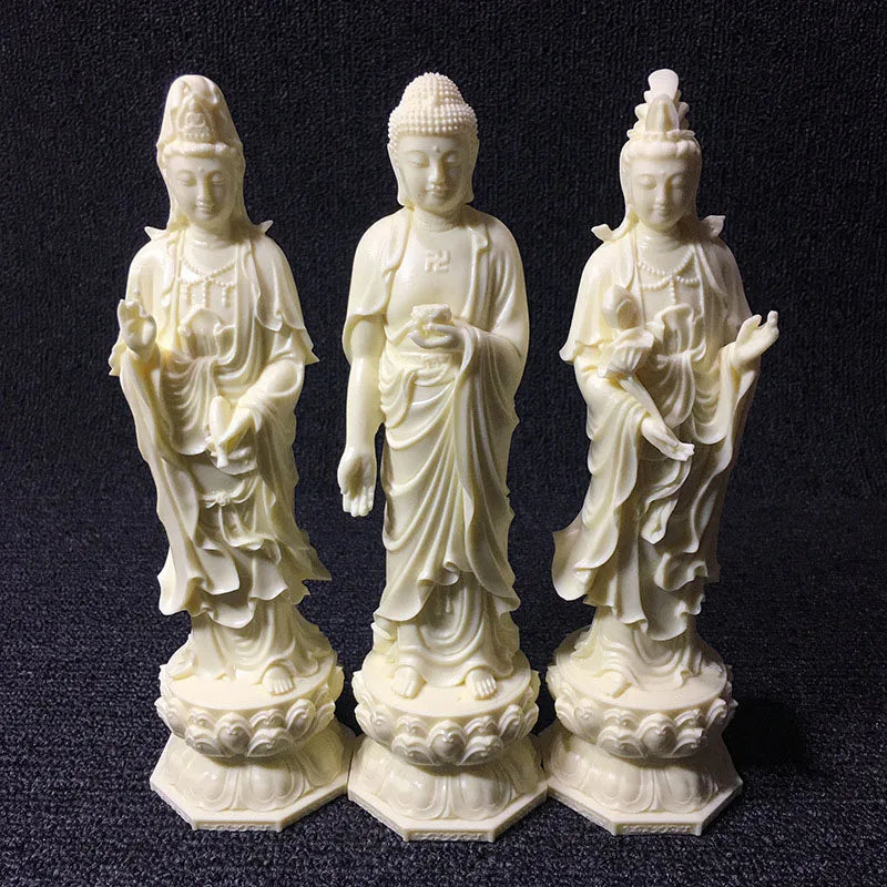 3 PCS Resin Guanyin Statue Chinese Figure Buddha Statue  High quality Home Room Office Feng Shui Statue Free Delivery