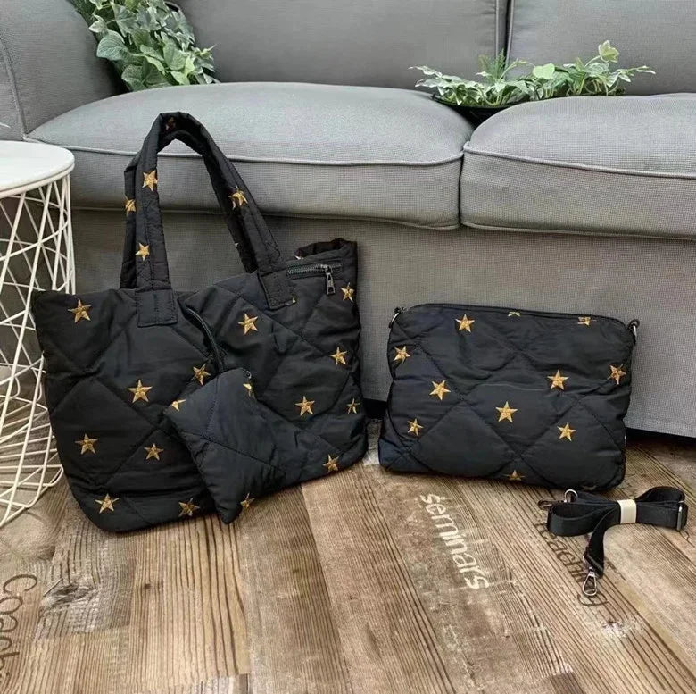 3 PCS Waterproof Women Handbag High Quality Soft Winter Female Shoulder Bag Designer Ladies Oxford Tote Purse Bolsa Feminina