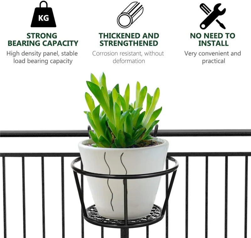 3 Pack Iron Art Hanging Baskets Flower Pot Holder Hanger Great for Patio Balcony Porch or Fence Planters Assemble Drop Shipping