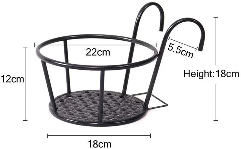3 Pack Iron Art Hanging Baskets Flower Pot Holder Hanger Great for Patio Balcony Porch or Fence Planters Assemble Drop Shipping