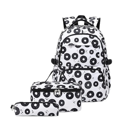 3 Pcs/Set School Bags for Teenage Girls Waterproof School Backpack Students Kids Schoolbag Child With Pencil Case Lunch box