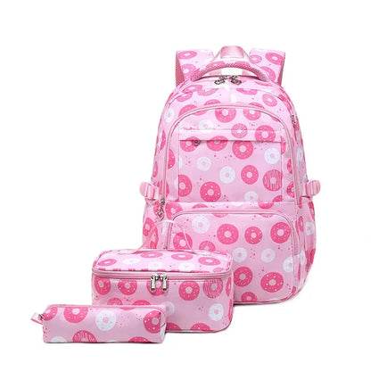 3 Pcs/Set School Bags for Teenage Girls Waterproof School Backpack Students Kids Schoolbag Child With Pencil Case Lunch box