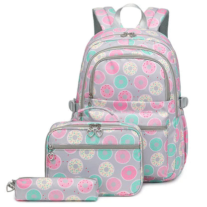 3 Pcs/Set School Bags for Teenage Girls Waterproof School Backpack Students Kids Schoolbag Child With Pencil Case Lunch box