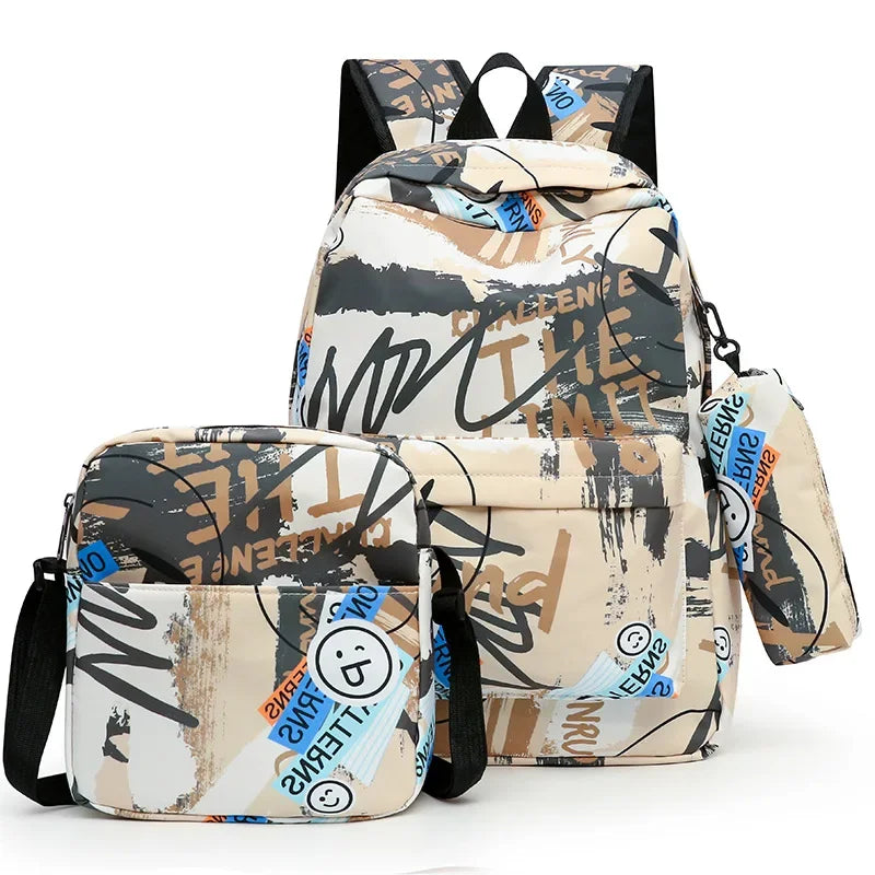 3 Pcs Sets Children's School Backpack Kawaii Women's Backpack travel Bookbag School Bags for Teens Girls bagpack Mochilas
