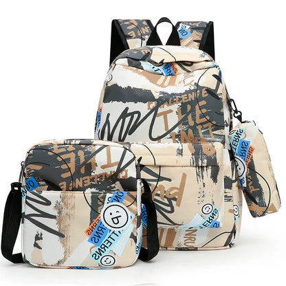 3 Pcs Sets Children's School Backpack Kawaii Women's Backpack travel Bookbag School Bags for Teens Girls bagpack Mochilas