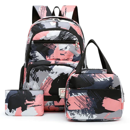 3 Pcs Sets Children's School Backpack Kawaii Women's Backpack travel Bookbag School Bags for Teens Girls bagpack Mochilas