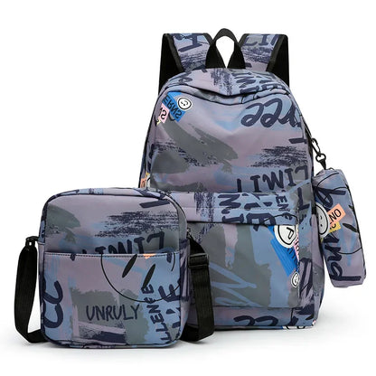 3 Pcs Sets Children's School Backpack Kawaii Women's Backpack travel Bookbag School Bags for Teens Girls bagpack Mochilas