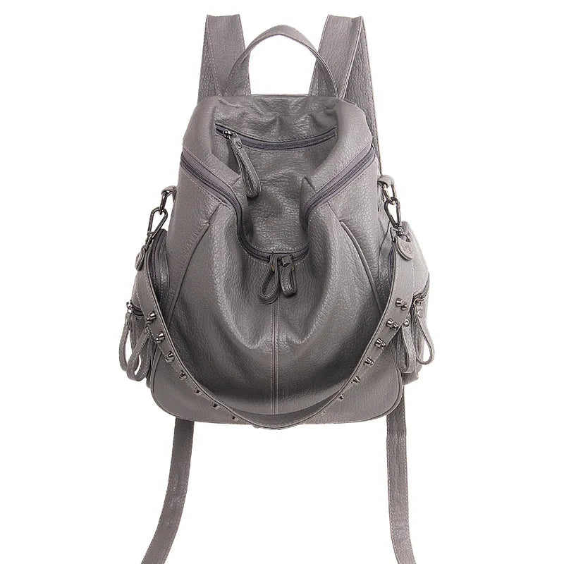 3-in-1 Designe Backpack Shoulder Bag Women Preppy Bookbag Mochilas Rivet Backpack Large Capacity School Bags For Teenage Girls