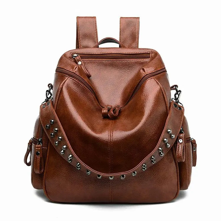 3-in-1 Designe Backpack Shoulder Bag Women Preppy Bookbag Mochilas Rivet Backpack Large Capacity School Bags For Teenage Girls