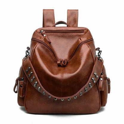 3-in-1 Designe Backpack Shoulder Bag Women Preppy Bookbag Mochilas Rivet Backpack Large Capacity School Bags For Teenage Girls