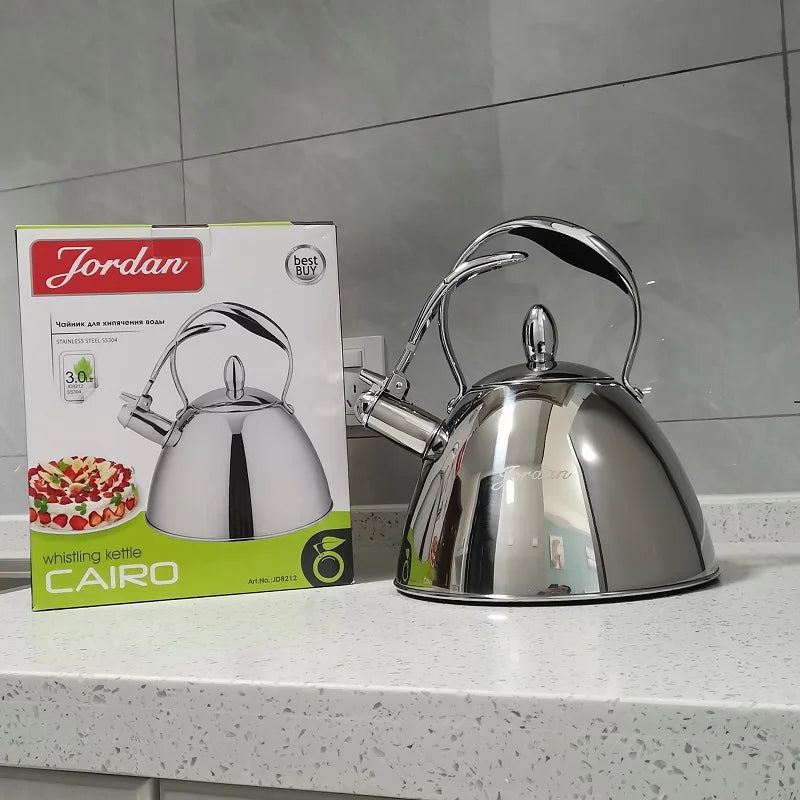 3 litre Whistling Kettle Stainless steel Hot water Kettle with sound-burning Metal Tea Kettle
