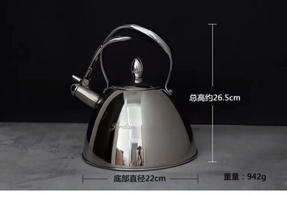 3 litre Whistling Kettle Stainless steel Hot water Kettle with sound-burning Metal Tea Kettle