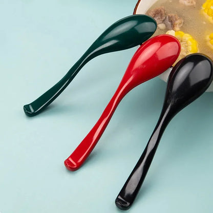 3 pcs Plastic Soup Spoons, Japanese Rice Spoons, Sauces Soup Spoon, Porridge Spoon, Ramen Pho Wonton R042