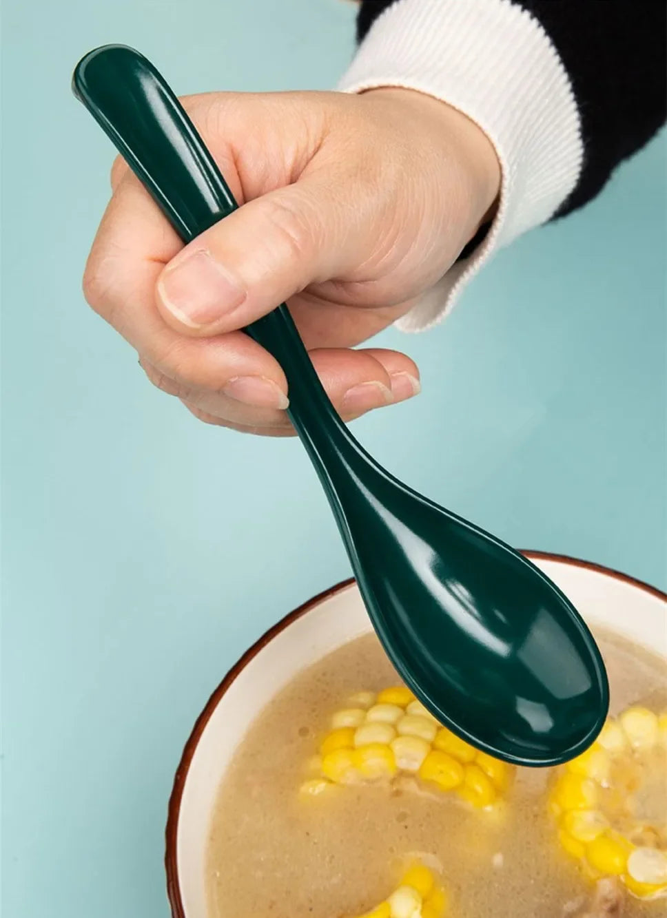 3 pcs Plastic Soup Spoons, Japanese Rice Spoons, Sauces Soup Spoon, Porridge Spoon, Ramen Pho Wonton R042