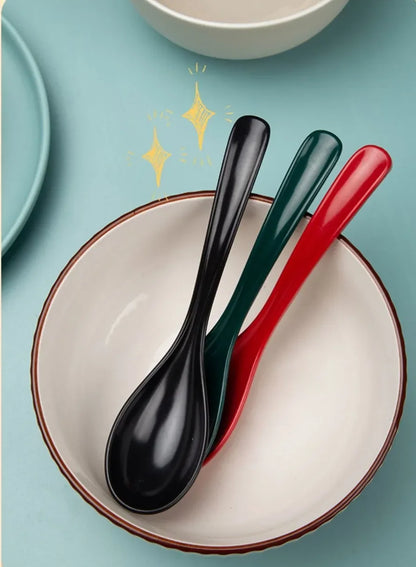 3 pcs Plastic Soup Spoons, Japanese Rice Spoons, Sauces Soup Spoon, Porridge Spoon, Ramen Pho Wonton R042