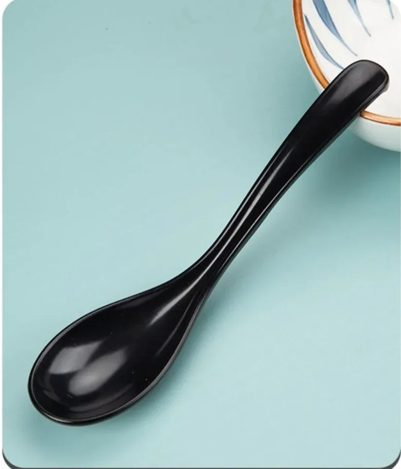 3 pcs Plastic Soup Spoons, Japanese Rice Spoons, Sauces Soup Spoon, Porridge Spoon, Ramen Pho Wonton R042