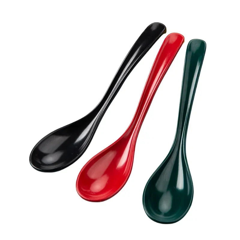 3 pcs Plastic Soup Spoons, Japanese Rice Spoons, Sauces Soup Spoon, Porridge Spoon, Ramen Pho Wonton R042
