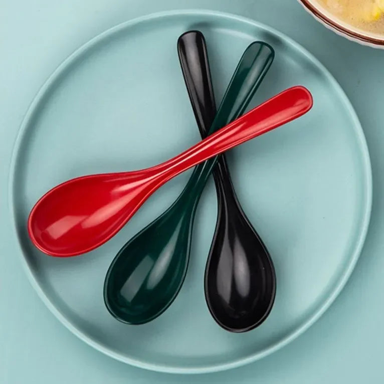 3 pcs Plastic Soup Spoons, Japanese Rice Spoons, Sauces Soup Spoon, Porridge Spoon, Ramen Pho Wonton R042