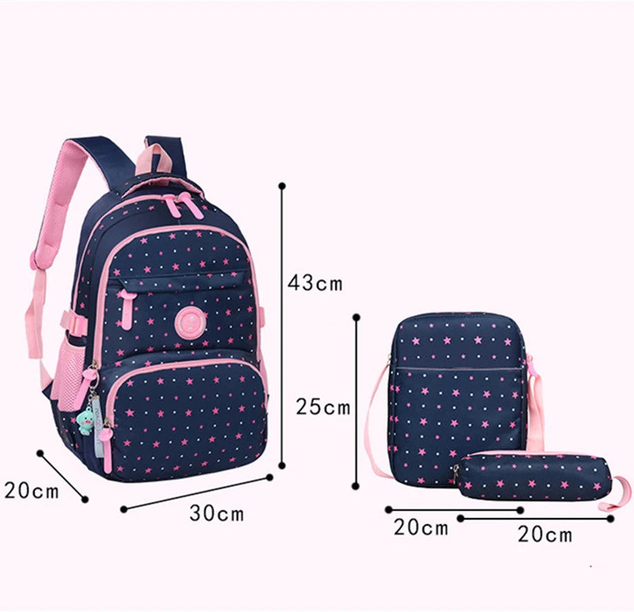3 pcs/sets School Backpack for Teenagers Girls School bags kid Backpacks Students With Crossbody bag pencil case mochila escolar