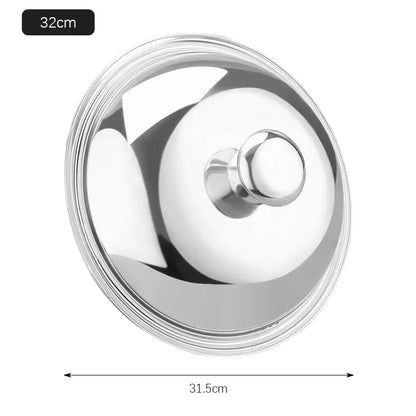 30/32/34/36cm Pan Lids Stainless Steel Cookware Pot Pan Cover Thicken Visible Wok Lid Household Frying Pan Lid Cookware Parts