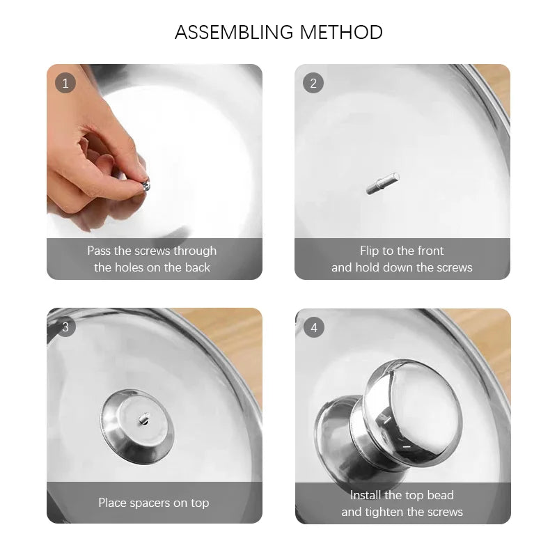 30/32/34/36cm Pan Lids Stainless Steel Cookware Pot Pan Cover Thicken Visible Wok Lid Household Frying Pan Lid Cookware Parts