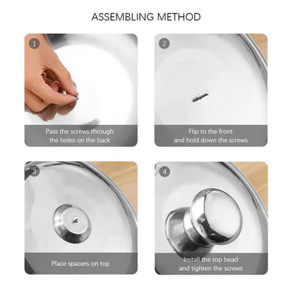 30/32/34/36cm Pan Lids Stainless Steel Cookware Pot Pan Cover Thicken Visible Wok Lid Household Frying Pan Lid Cookware Parts