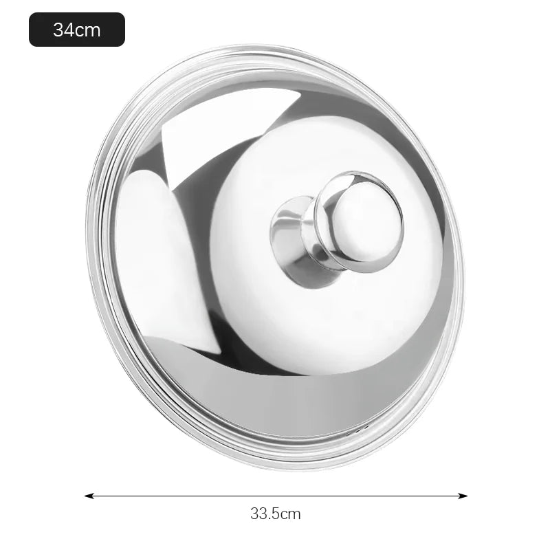 30/32/34/36cm Pan Lids Stainless Steel Cookware Pot Pan Cover Thicken Visible Wok Lid Household Frying Pan Lid Cookware Parts