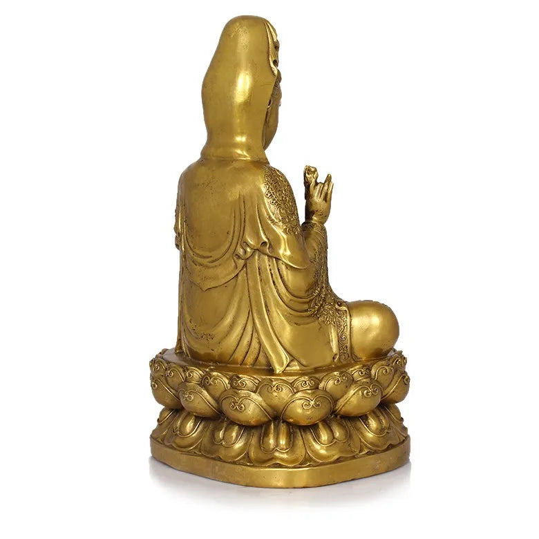 30 CM bless family Safety Health luck Talisman # office home shop efficacious Protection brass GUANYIN FENG SHUI statue