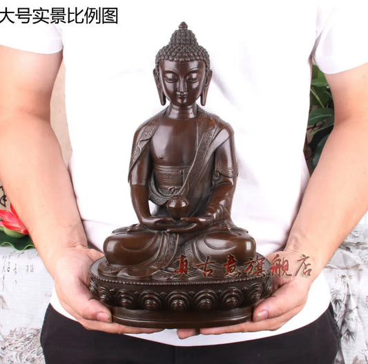 30 CM tall # bless HOME Safety Health luck Talisman #office shop efficacious Protection Tibetan Buddhism Buddha statue--5A