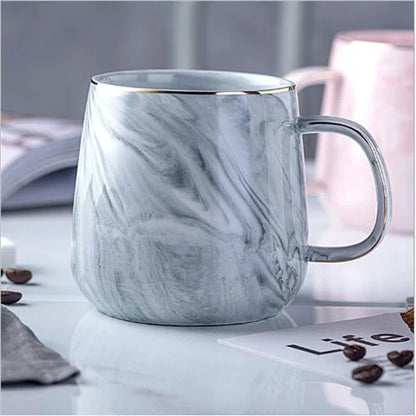 300-400ML Creative Marble Pink Coffee Mug Ceramic Tea Water Cup Lover's Gift Porcelain Mugs For Tea Breakfast Milk