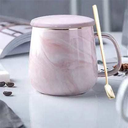 300-400ML Creative Marble Pink Coffee Mug Ceramic Tea Water Cup Lover's Gift Porcelain Mugs For Tea Breakfast Milk