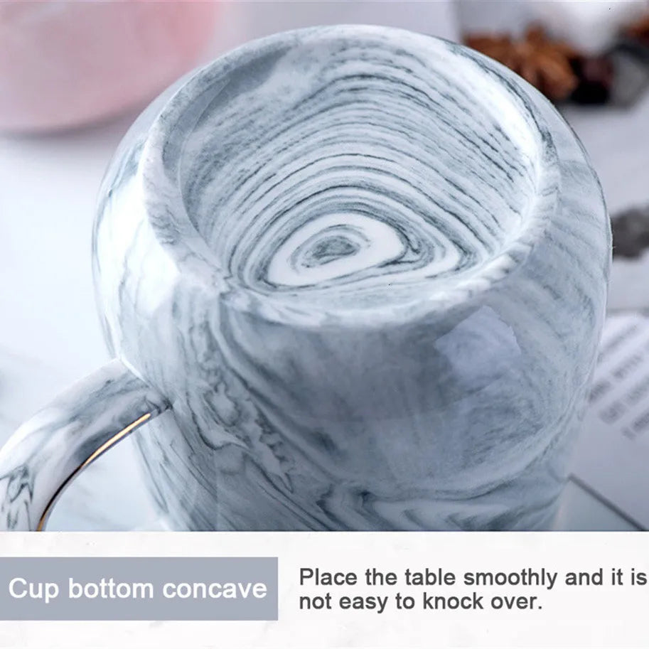 300-400ML Creative Marble Pink Coffee Mug Ceramic Tea Water Cup Lover's Gift Porcelain Mugs For Tea Breakfast Milk