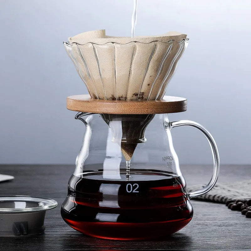 300/500/700ml Glass Coffee Pot With Filter Drip Brewing Hot Brewer Coffee Pot Cloud Shaped Kettle Coffee Brewer Utensils Teapot