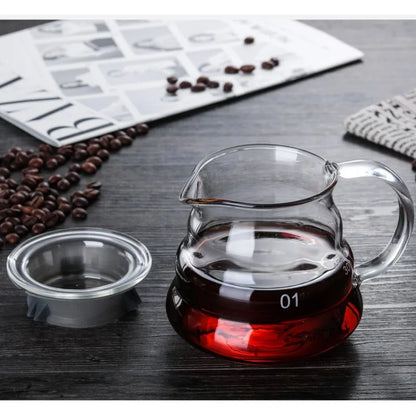 300/500/700ml Glass Coffee Pot With Filter Drip Brewing Hot Brewer Coffee Pot Cloud Shaped Kettle Coffee Brewer Utensils Teapot