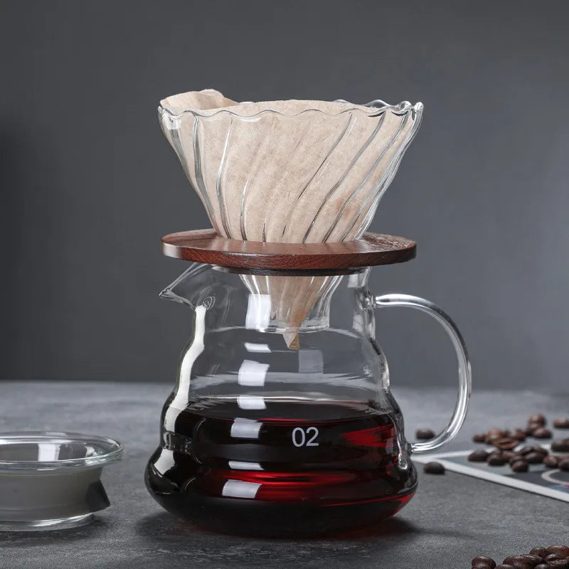 300/500/700ml Glass Coffee Pot With Filter Drip Brewing Hot Brewer Coffee Pot Cloud Shaped Kettle Coffee Brewer Utensils Teapot