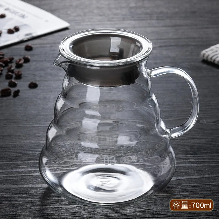 300/500/700ml Glass Coffee Pot With Filter Drip Brewing Hot Brewer Coffee Pot Cloud Shaped Kettle Coffee Brewer Utensils Teapot