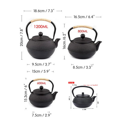 300/900/1200ml Cast Iron Teapot Japanese Tea Kettle for Boiling Water Kitchen Teaware Chinese Teapots Tea Ceremony Accessories