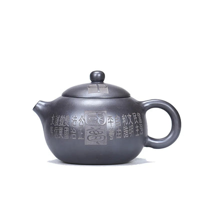 3000ML Handcrafted Buddhist Scriptures Yixing Purple Clay Teapot Small Capacity Traditional Chinese Kettle Puer Oolong Tea Set