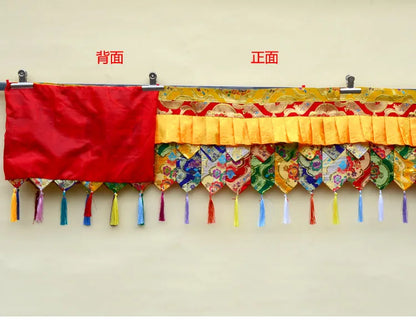 300CM long Wholesale Buddhism Tibet Nepal family Temple Altar Auspicious Embroidery wall Enclosing curtain Tapestry draperies