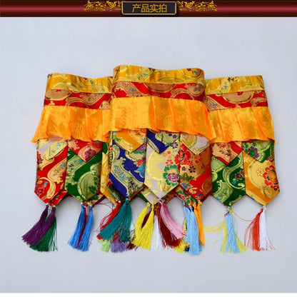 300CM long Wholesale Buddhism Tibet Nepal family Temple Altar Auspicious Embroidery wall Enclosing curtain Tapestry draperies
