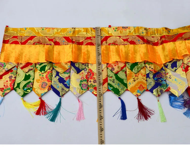 300CM long Wholesale Buddhism Tibet Nepal family Temple Altar Auspicious Embroidery wall Enclosing curtain Tapestry draperies