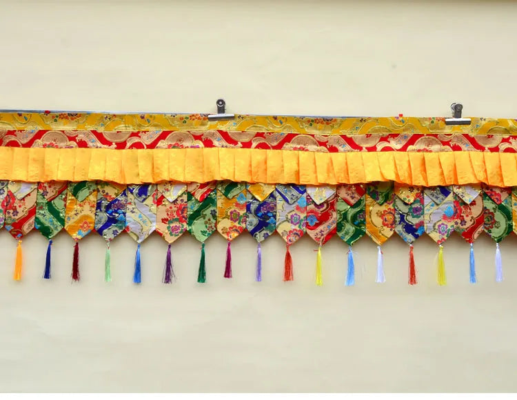 300CM long Wholesale Buddhism Tibet Nepal family Temple Altar Auspicious Embroidery wall Enclosing curtain Tapestry draperies
