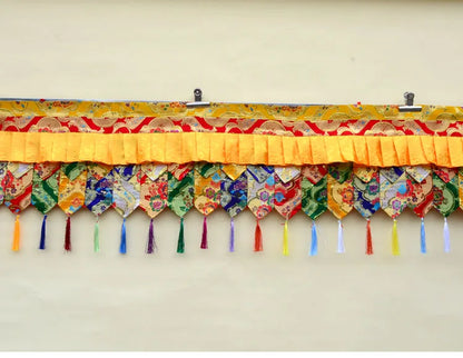 300CM long Wholesale Buddhism Tibet Nepal family Temple Altar Auspicious Embroidery wall Enclosing curtain Tapestry draperies