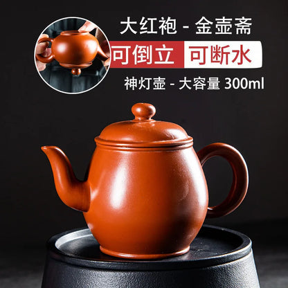 300ML Yixing Hand Crafted Clay Teapot Master Handmade Crimson Mud Dahongpao Tea Pot Kung Fu Zisha Tea ceremony Filter Teaware