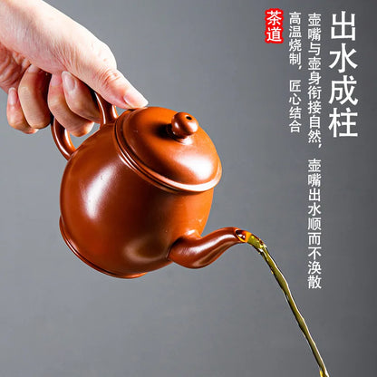 300ML Yixing Hand Crafted Clay Teapot Master Handmade Crimson Mud Dahongpao Tea Pot Kung Fu Zisha Tea ceremony Filter Teaware