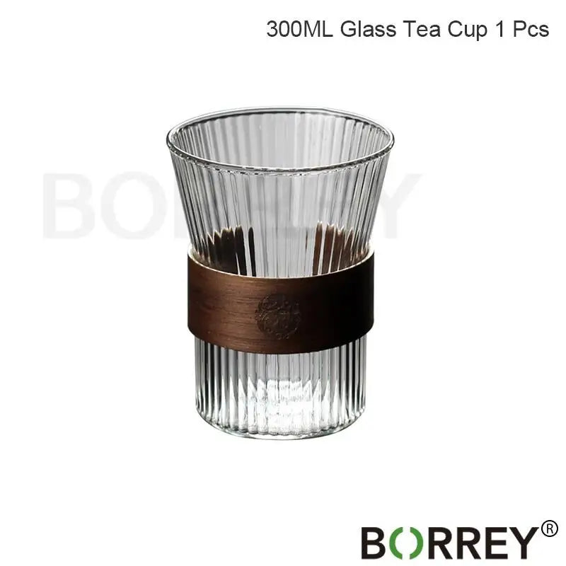 300Ml Japanese Glass Tea cup Heat-Resistant Glass Teapot Puer Kettle Kung Fu Tea Set Tea Ceremony Cup  office Water cup